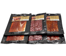 Cargar imagen en el visor de la galería, LOTE SURTIDO DE LONCHEADOS IBERICOS + JAMÓN DUROC (+25 MESES)