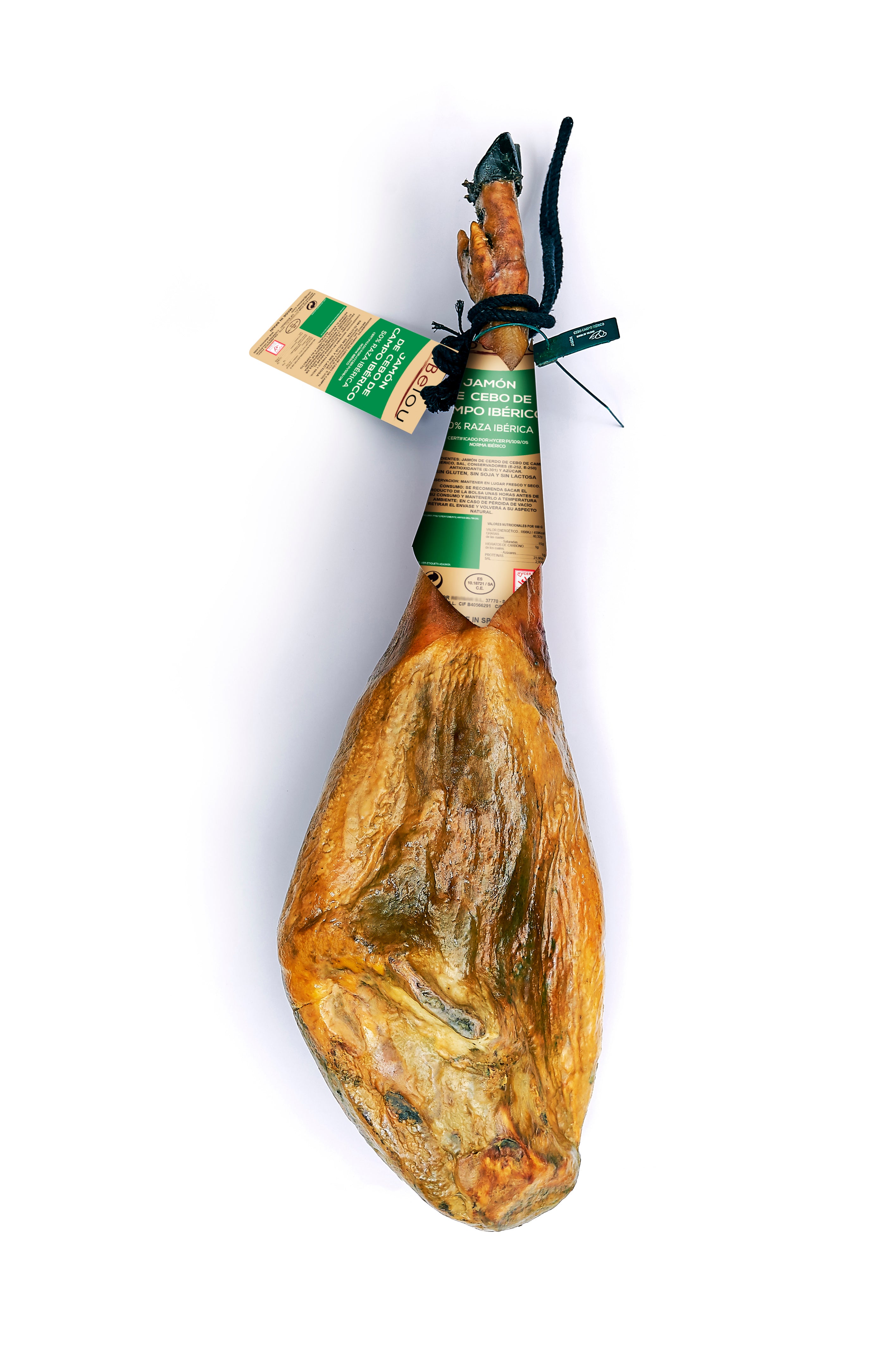 JAMON IBERICO DE CEBO DE CAMPO. PATA ENTERA. (CURADO +30 MESES)